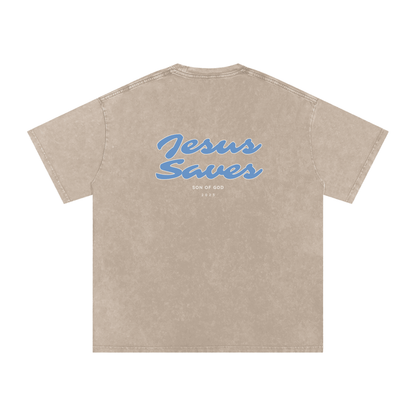 Snow Washed Oversized Cotton T-Shirt - Son Of God