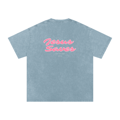 Snow Washed Oversized Cotton T-Shirt - Son Of God