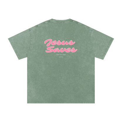 Snow Washed Oversized Cotton T-Shirt - Son Of God