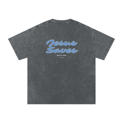 Snow Washed Oversized Cotton T-Shirt - Son Of God
