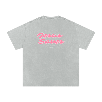Snow Washed Oversized Cotton T-Shirt - Son Of God