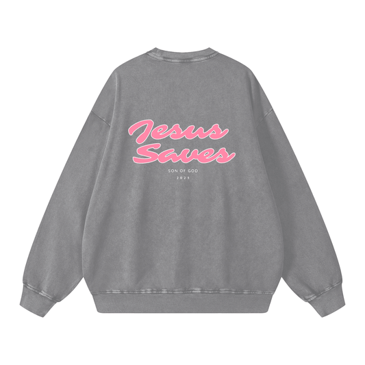 Snow Washed Oversized Sweatshirt - Son Of God