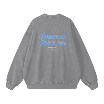 Snow Washed Oversized Sweatshirt - Son Of God
